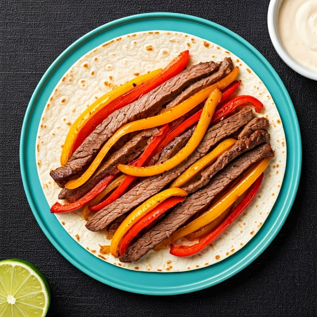 Steak Fajitas with Lime Crema