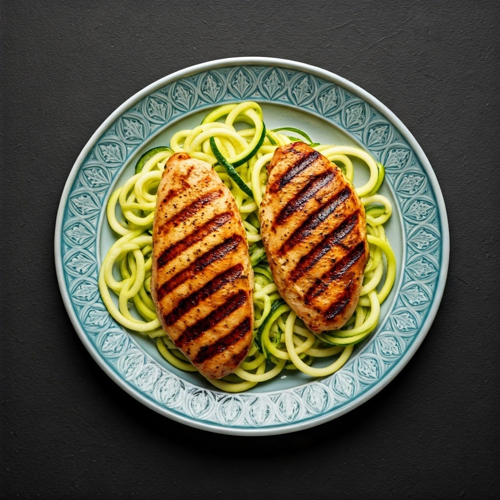 Italian Grilled Chicken with Zucchini Noodles