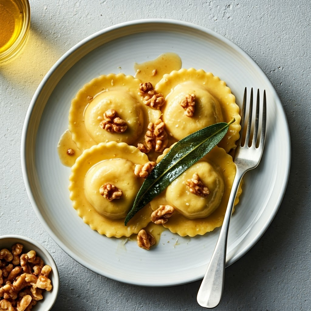 Pear Ravioli with Brown Butter Sage Sauce