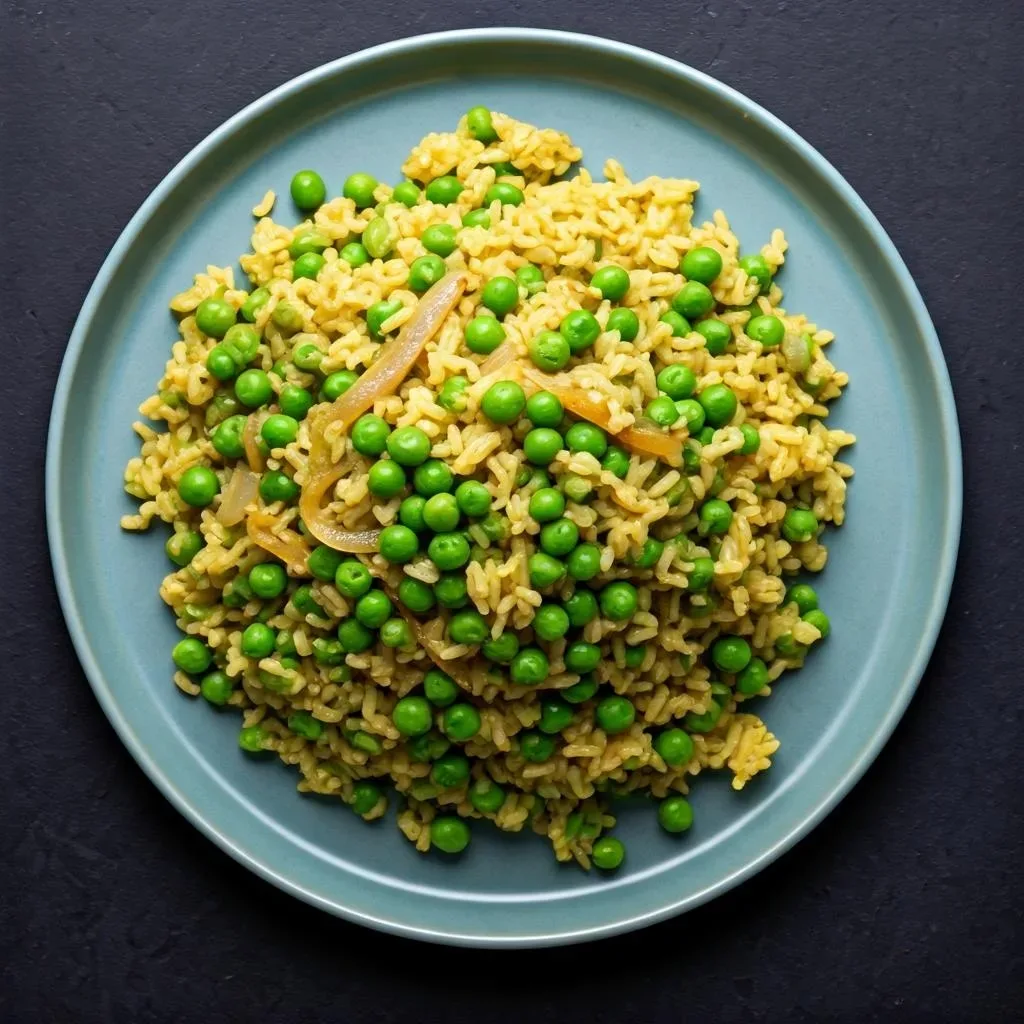 Speedy Green Pea & Onion Pilaf