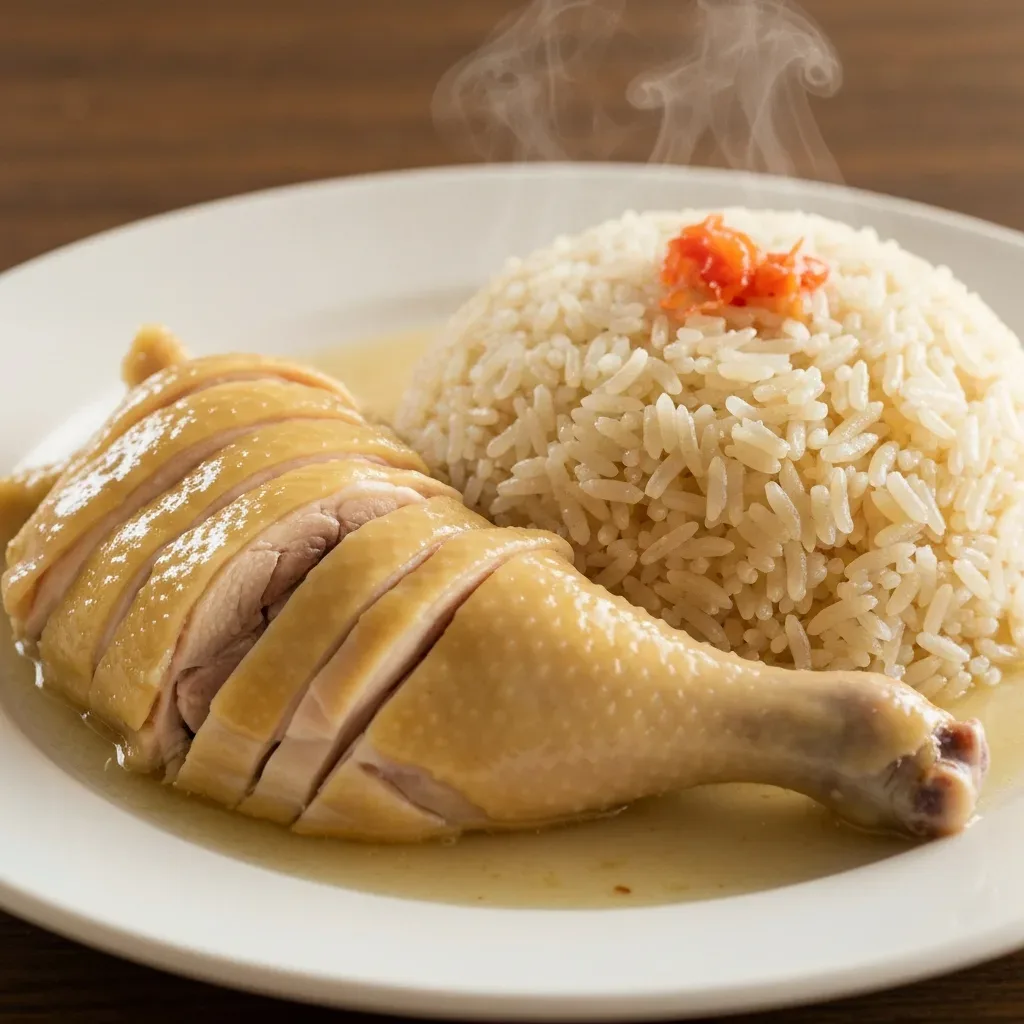 Hainanese Steamed Chicken and Fragrant Rice
