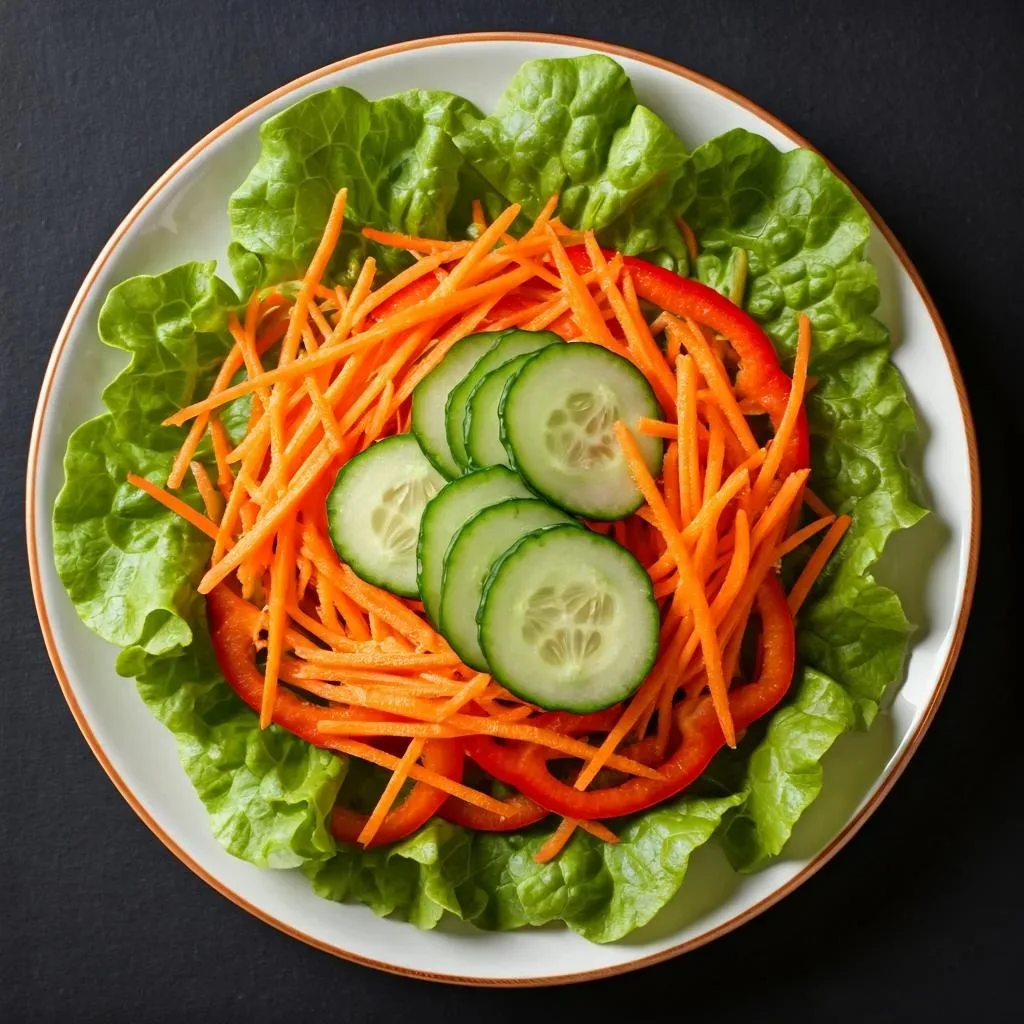 Mixed Green Salad with Shredded Vegetables