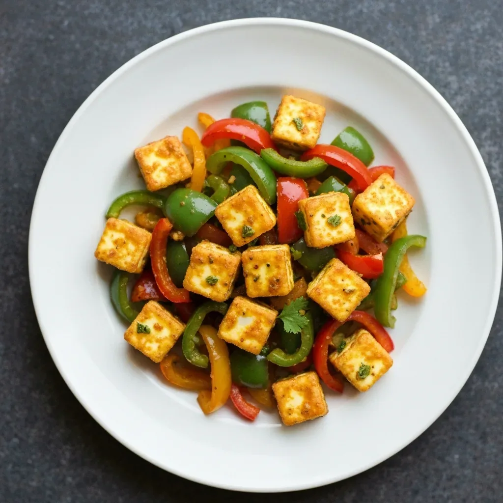 Hariyali Paneer and Bell Pepper Stir-Fry