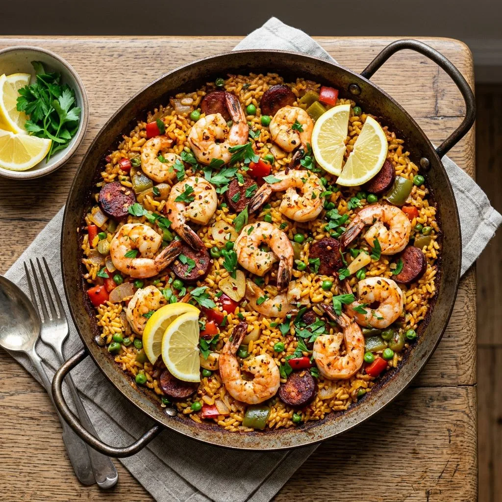 Shrimp and Chorizo Paella