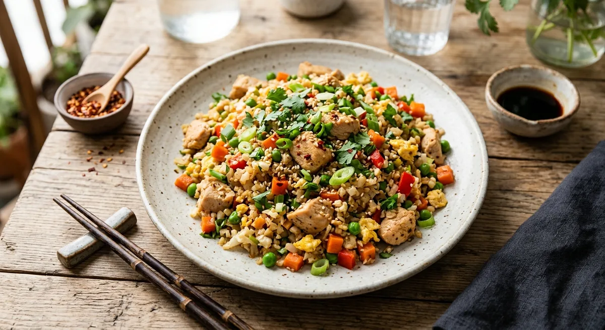Keto Cauliflower Fried Rice with Chicken