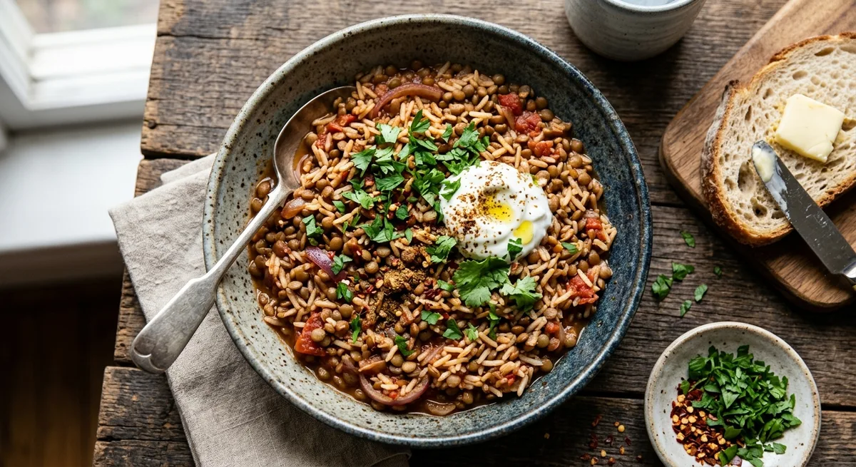 One-Pot Savory Lentil and Tomato Rice