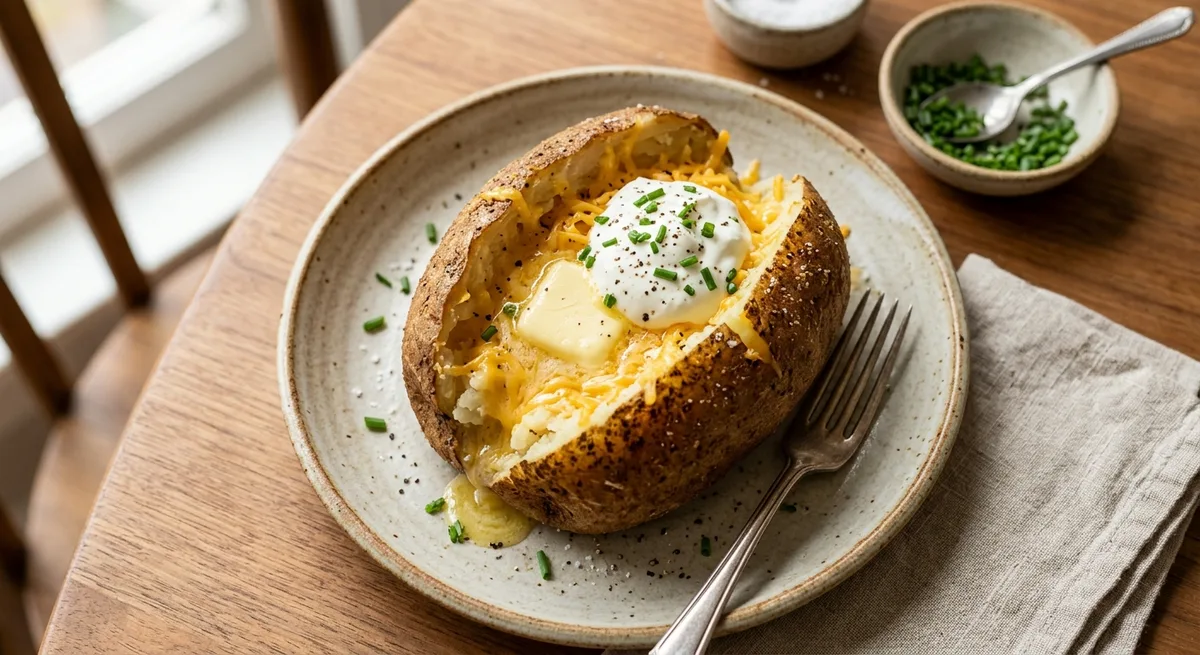 Classic Butter and Cheddar Baked Potato