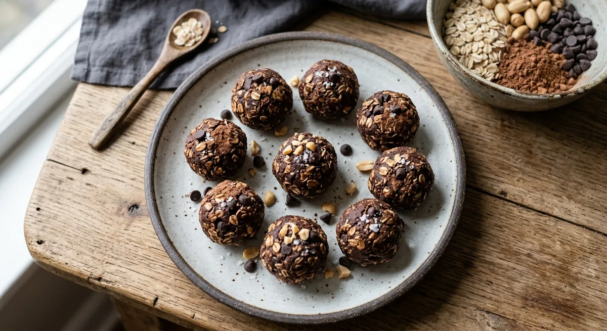 Dark Chocolate Peanut Butter Protein Bites