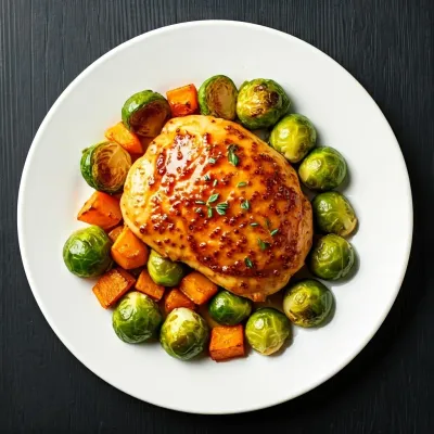 Dijon-maple Chicken with Brussels and Butternut