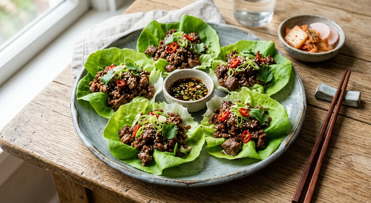 Korean-Inspired Beef Lettuce Wraps