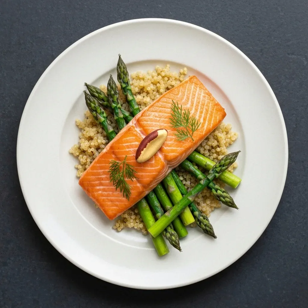 Selenium-Rich Seared Wild Salmon with Lemon-Dill Quinoa