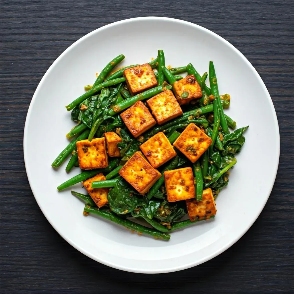Indian-Spiced Tofu & Spinach Medley