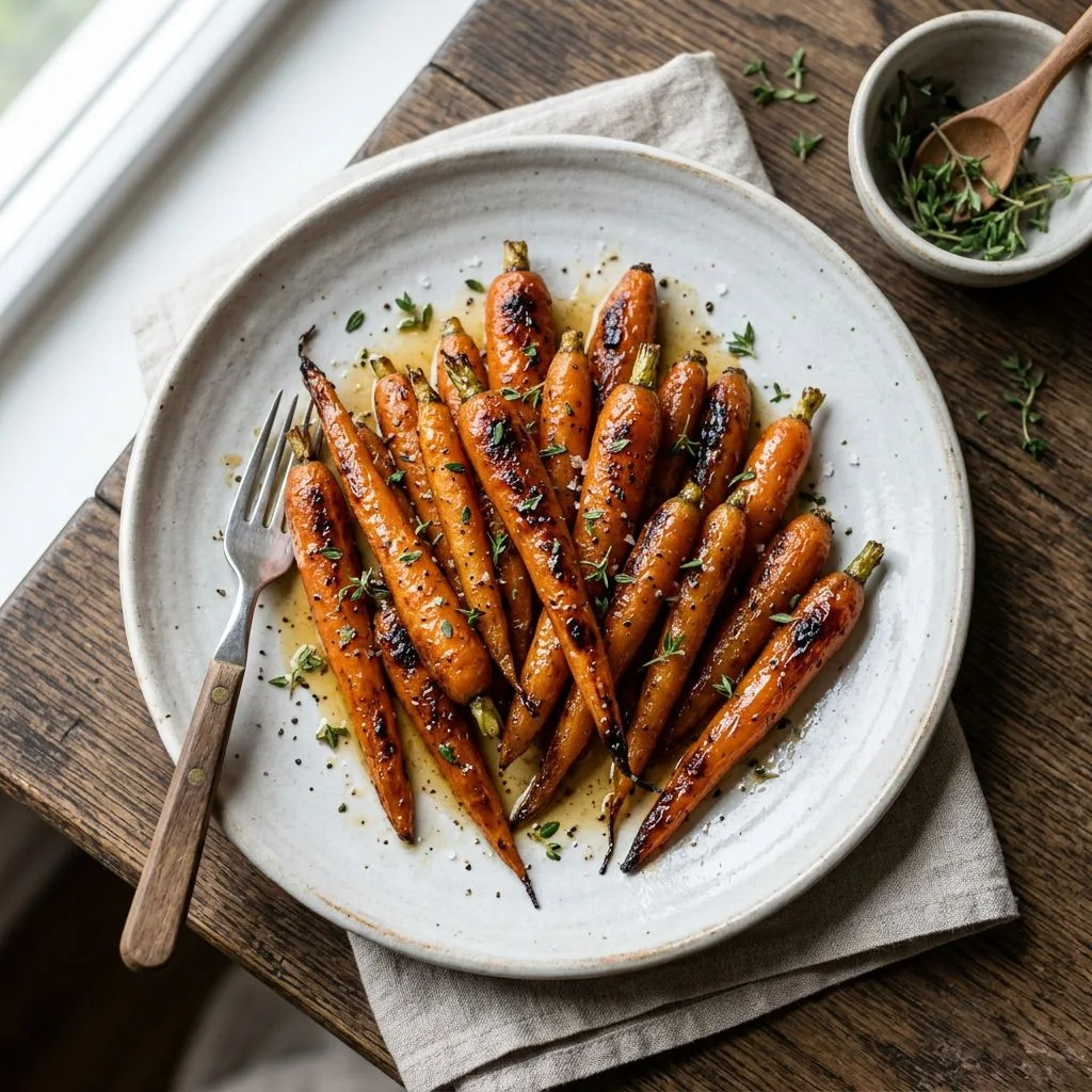 Melting Summer Carrots with Honey and Thyme