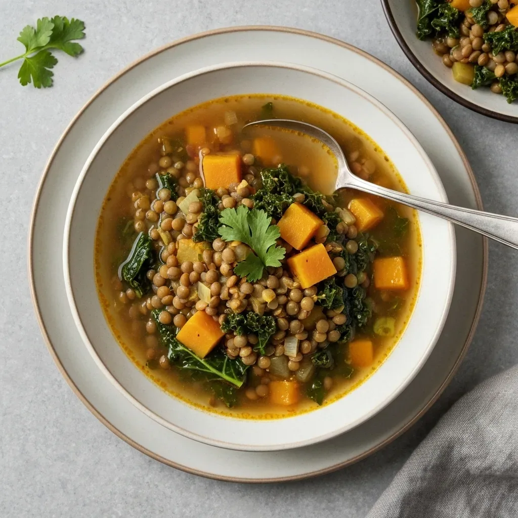 Hearty Autumn Lentil & Vegetable Soup