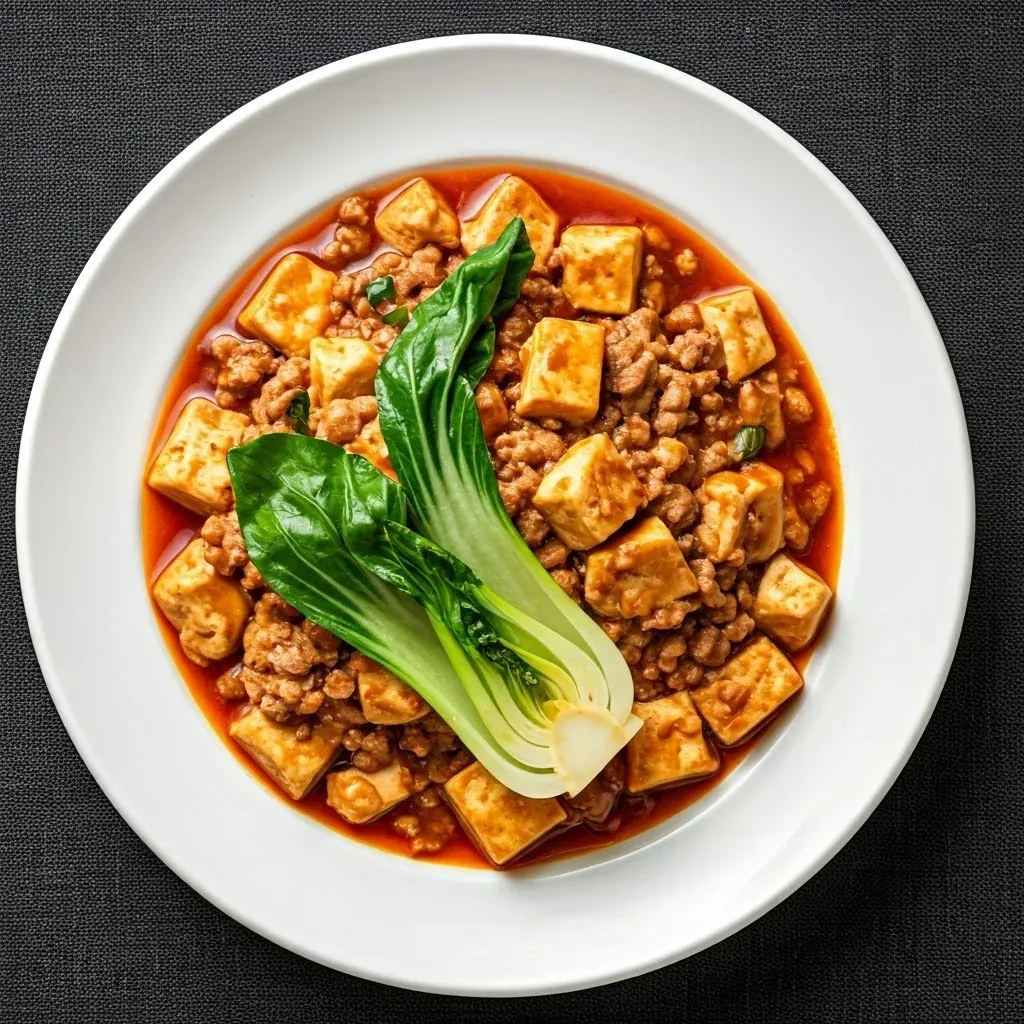 Spicy Mapo Tofu with Ground Turkey and Bok Choy