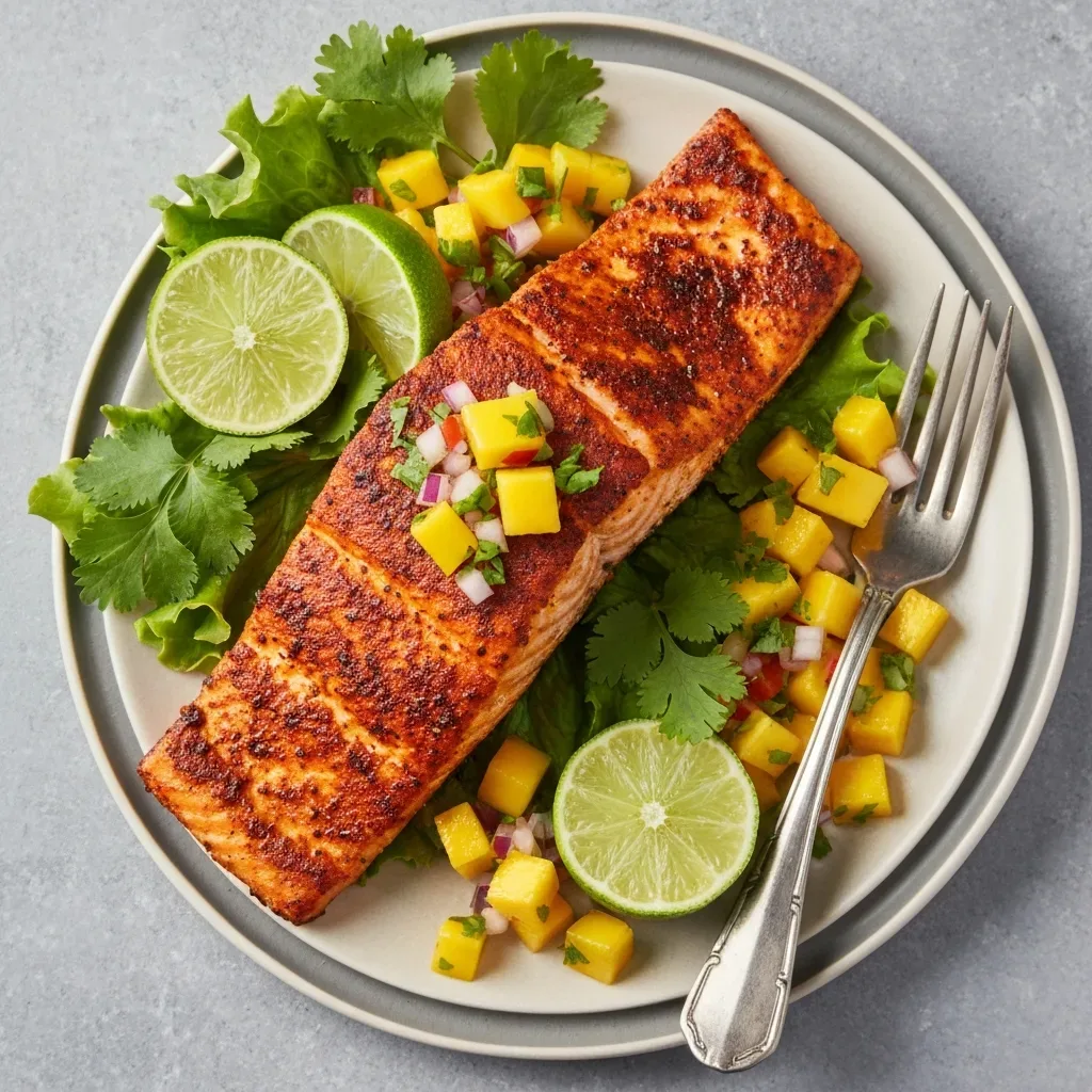 Blackened Salmon with Mango Salsa