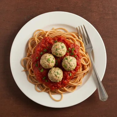 Chef's Hidden Veggie Turkey Meatballs with Whole Wheat Spaghetti