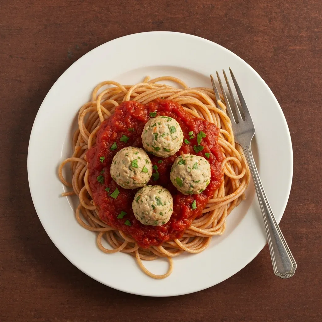 Chef's Hidden Veggie Turkey Meatballs with Whole Wheat Spaghetti