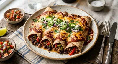 Lean Beef and Black Bean Enchiladas