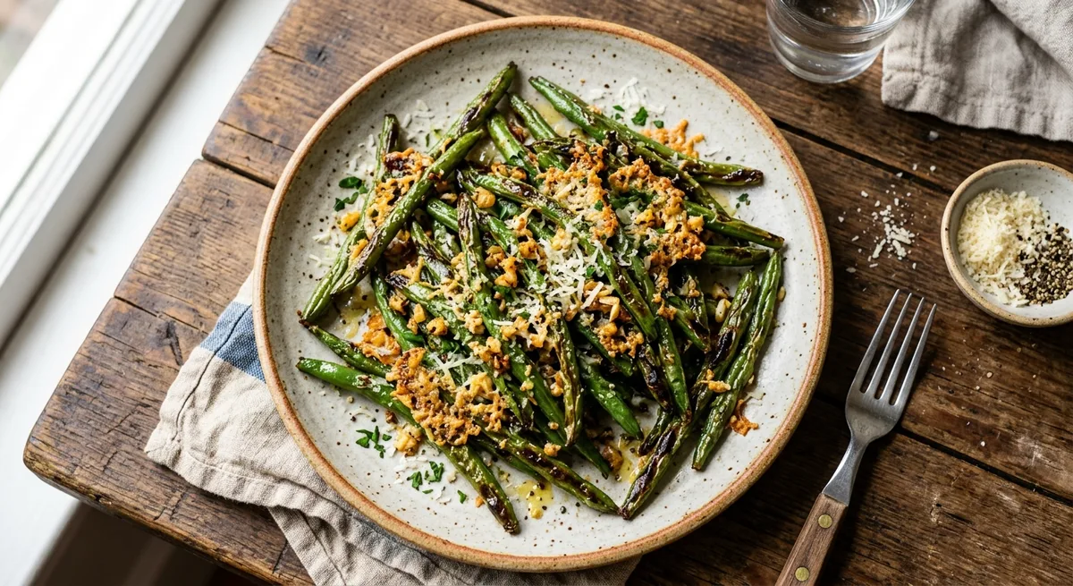 Garlic Parmesan Roasted Green Beans