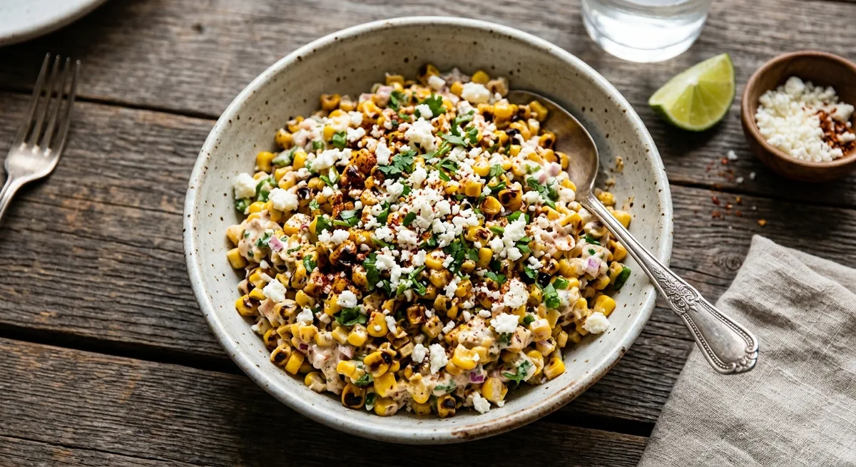 Charred Corn and Cotija Street Corn Salad