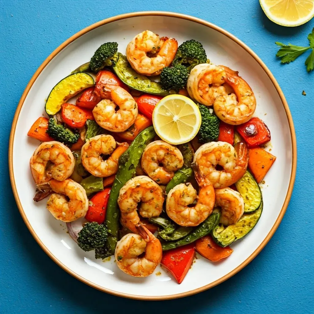 Sheet Pan Lemon Herb Shrimp and Veggies