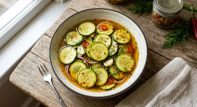 Sweet and Spicy Pickled Zucchini