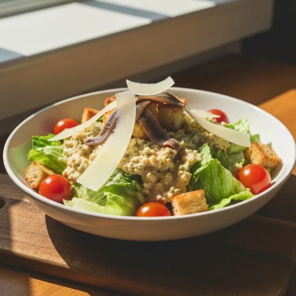 Authentic Caesar Salad Made from Scratch