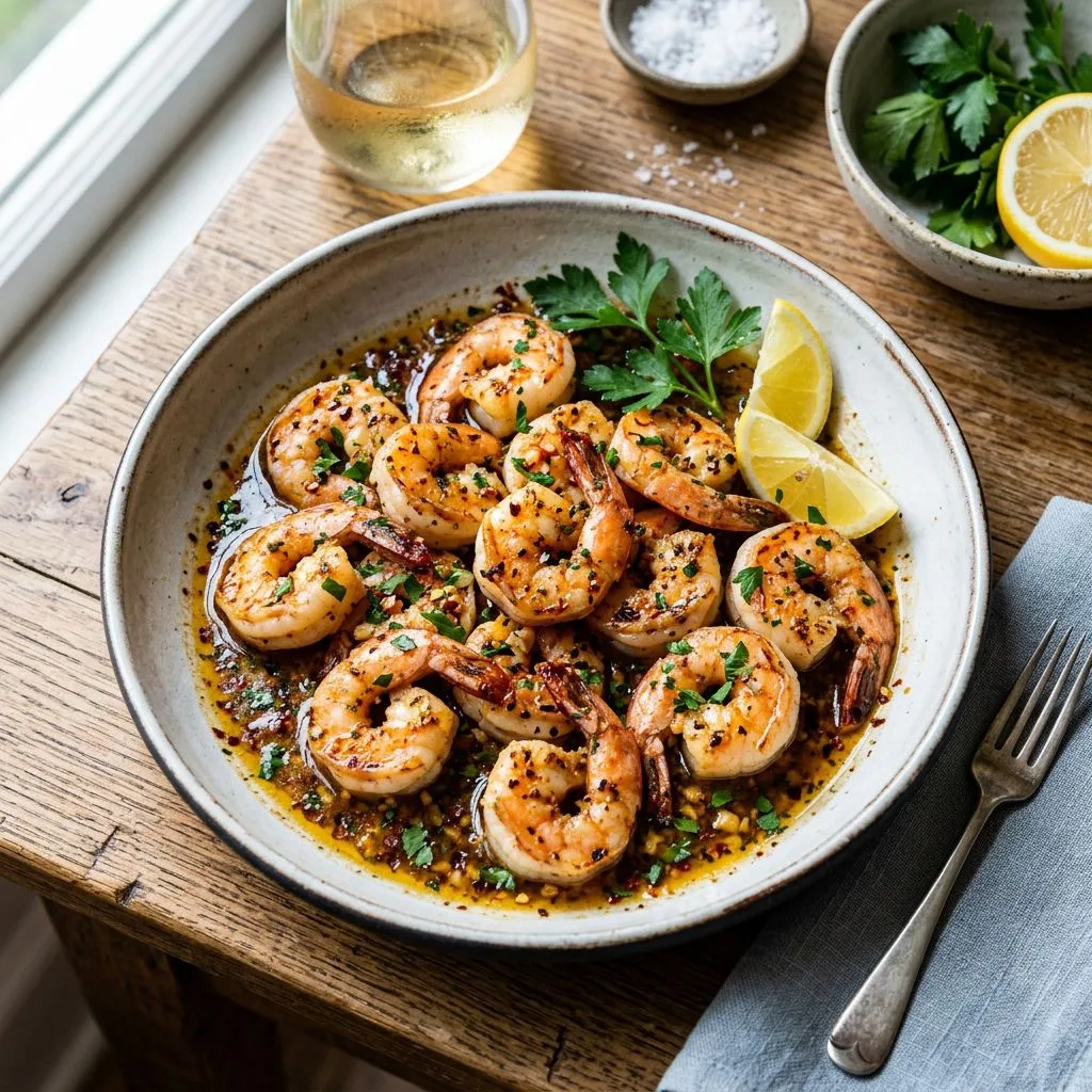 Pan-Seared Spicy Lemon Garlic Butter Shrimp