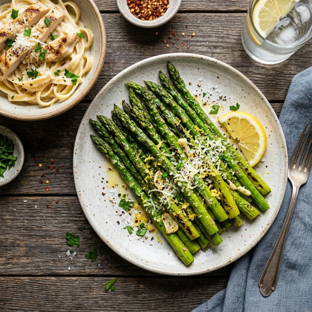 Garlic Lemon Roasted Asparagus