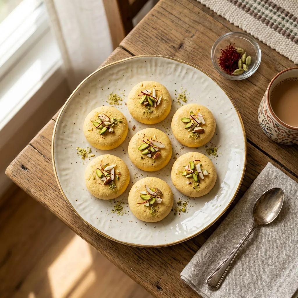 Saffron-Cardamom Paneer Sandesh