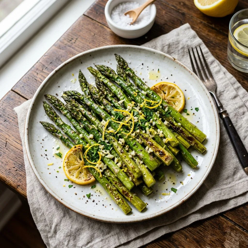 Zesty Garlic Lemon Roasted Asparagus