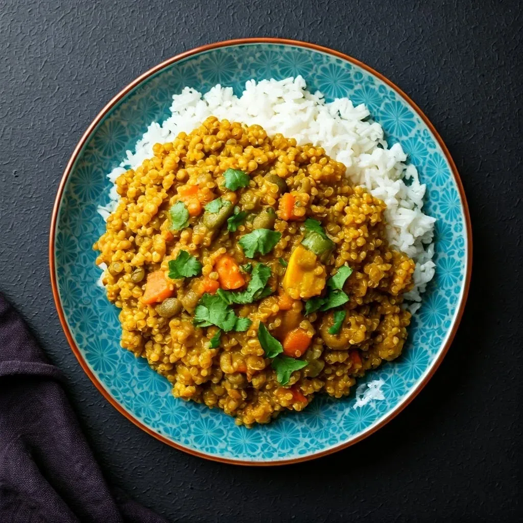 Quinoa and Lentil Curry with Coconut Milk