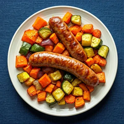 Sheet Pan Italian Sausage and Rainbow Vegetables