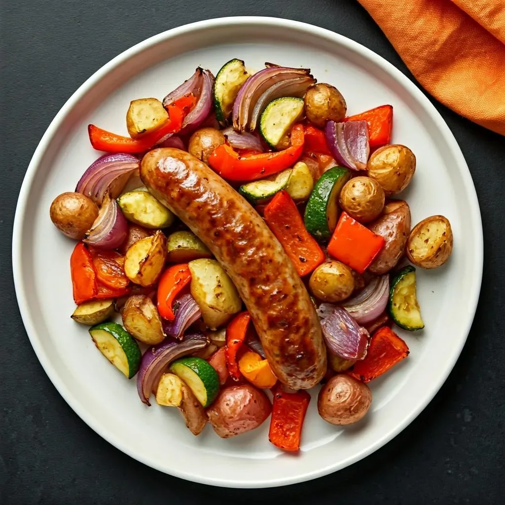 One-Pan Chicken Sausage & Roasted Vegetables