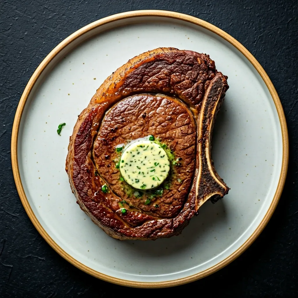 Pan-Seared Ribeye with Herb Butter