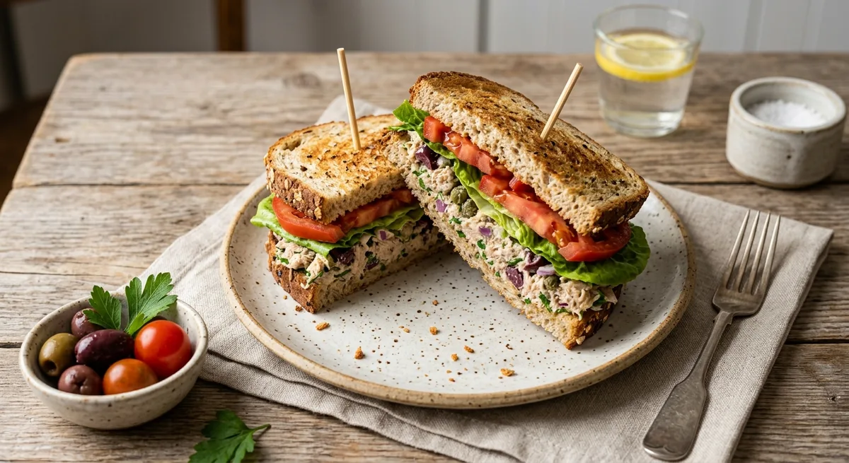 Quick Mediterranean Mackerel Sandwich